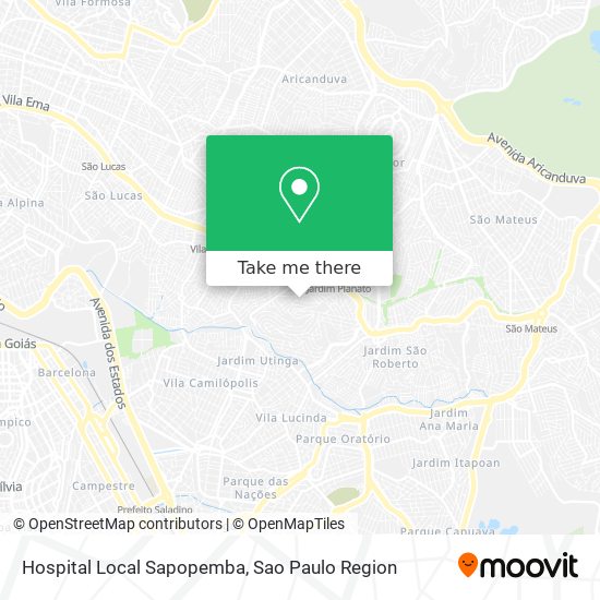 Hospital Local Sapopemba map