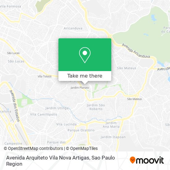 Avenida Arquiteto Vila Nova Artigas map