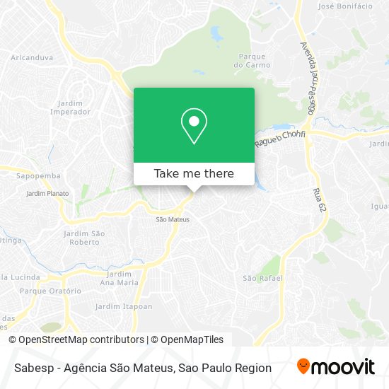 Mapa Sabesp - Agência São Mateus