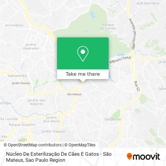 Mapa Núcleo De Esterilização De Cães E Gatos - São Mateus