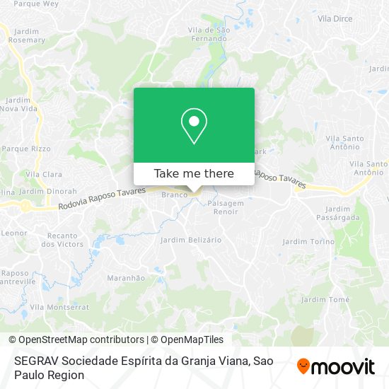 SEGRAV Sociedade Espírita da Granja Viana map