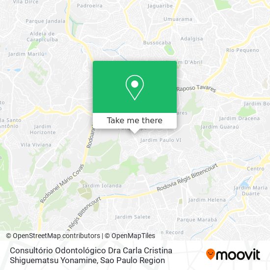 Mapa Consultório Odontológico Dra Carla Cristina Shiguematsu Yonamine