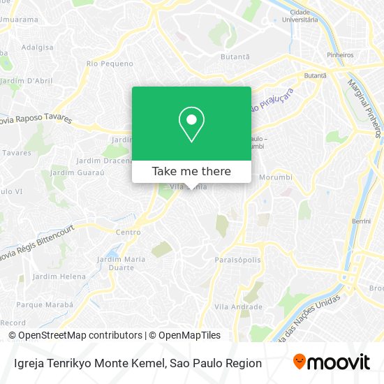 Mapa Igreja Tenrikyo Monte Kemel