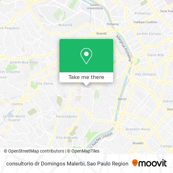 Mapa consultorio dr Domingos Malerbi