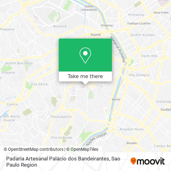 Padaria Artesanal Palácio dos Bandeirantes map