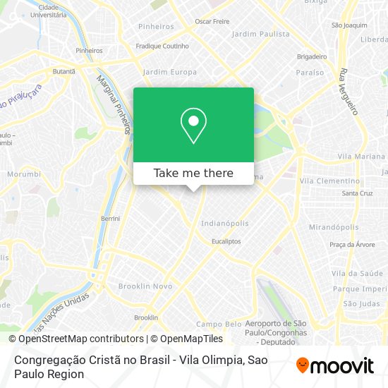 Mapa Congregação Cristã no Brasil - Vila Olimpia