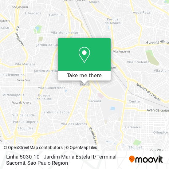 Linha 5030-10 - Jardim Maria Estela II / Terminal Sacomã map