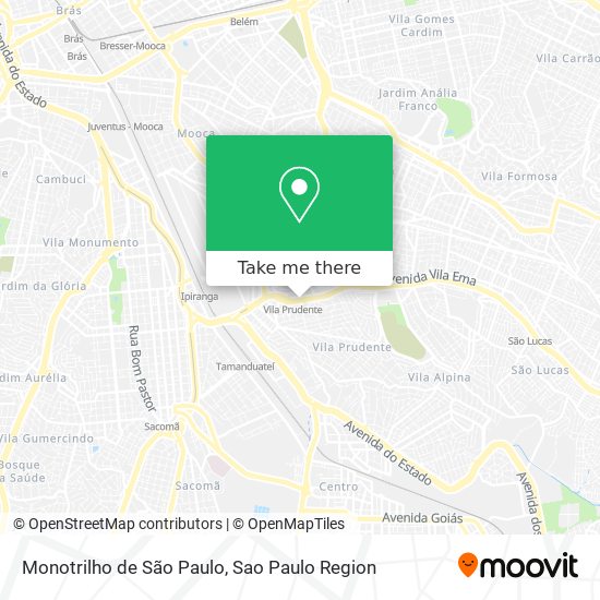 Mapa Monotrilho de São Paulo