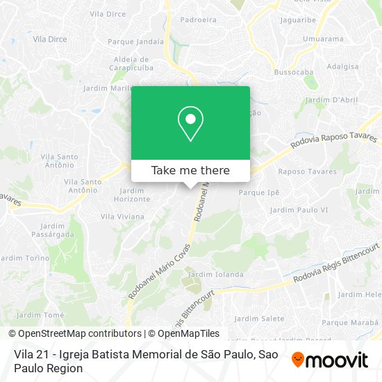 Vila 21 - Igreja Batista Memorial de São Paulo map