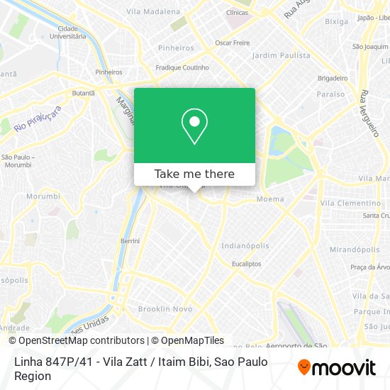 Mapa Linha 847P / 41 - Vila Zatt / Itaim Bibi