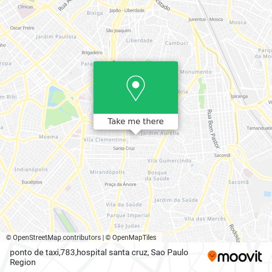 Mapa ponto de taxi,783,hospital santa cruz