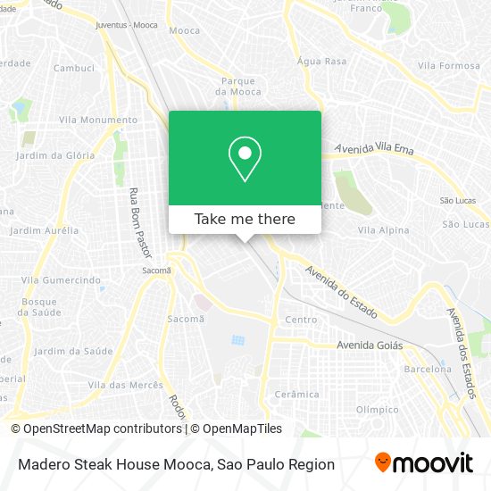 Mapa Madero Steak House Mooca