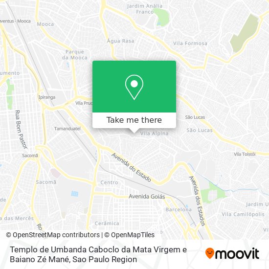 Mapa Templo de Umbanda Caboclo da Mata Virgem e Baiano Zé Mané