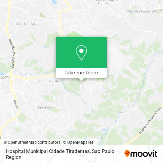 Mapa Hospital Municipal Cidade Tiradentes