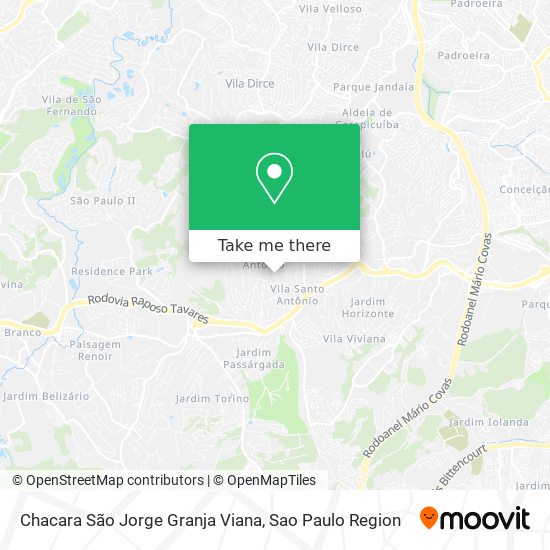 Chacara São Jorge Granja Viana map