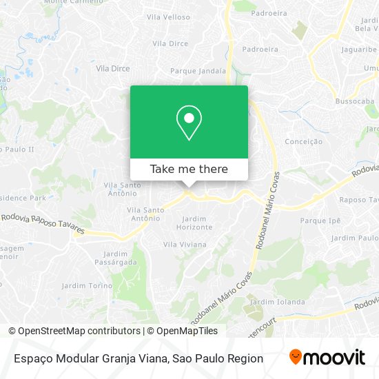 Espaço Modular Granja Viana map