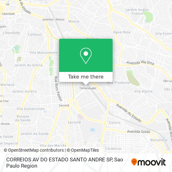 Mapa CORREIOS AV DO ESTADO SANTO ANDRE SP