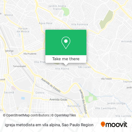 igreja metodista em vila alpina map