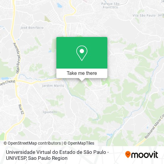 Mapa Universidade Virtual do Estado de São Paulo - UNIVESP