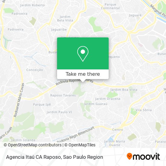 Agencia Itaú CA Raposo map