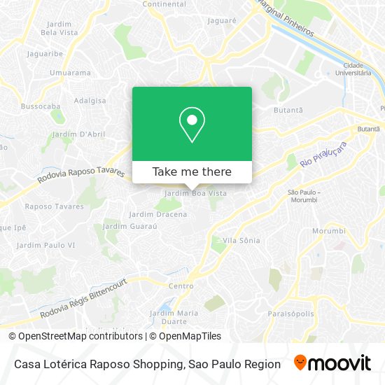 Mapa Casa Lotérica Raposo Shopping