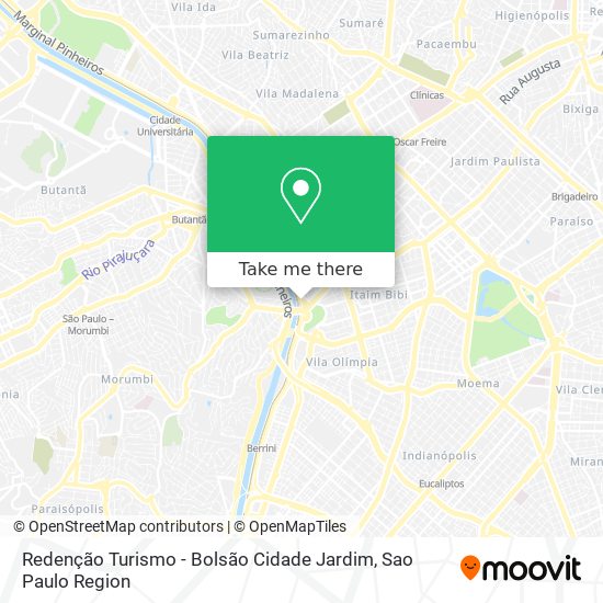 Redenção Turismo - Bolsão Cidade Jardim map