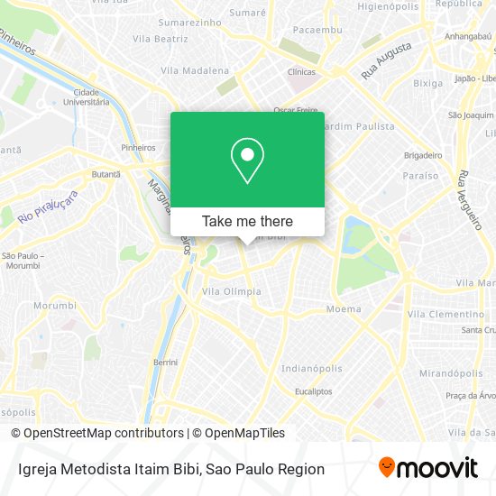 Mapa Igreja Metodista Itaim Bibi