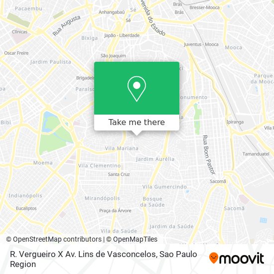 Mapa R. Vergueiro X Av. Lins de Vasconcelos