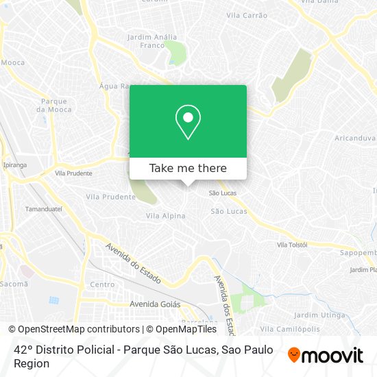 42º Distrito Policial - Parque São Lucas map