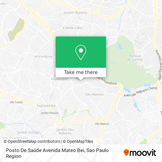 Mapa Posto De Saúde Avenida Mateo Bei