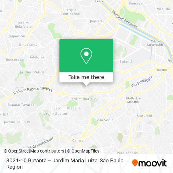 8021-10 Butantã – Jardim Maria Luiza map