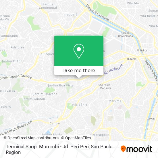 Mapa Terminal Shop. Morumbi - Jd. Peri Peri