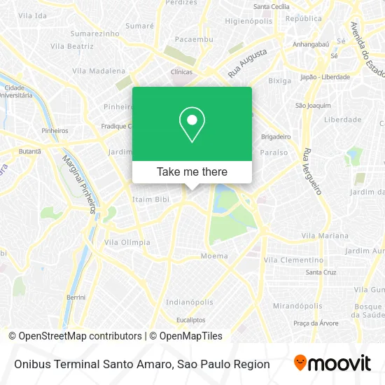 Mapa Onibus Terminal Santo Amaro