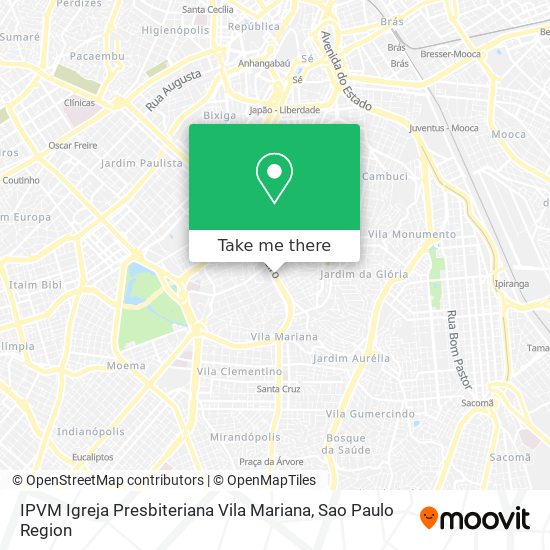 Mapa IPVM Igreja Presbiteriana Vila Mariana