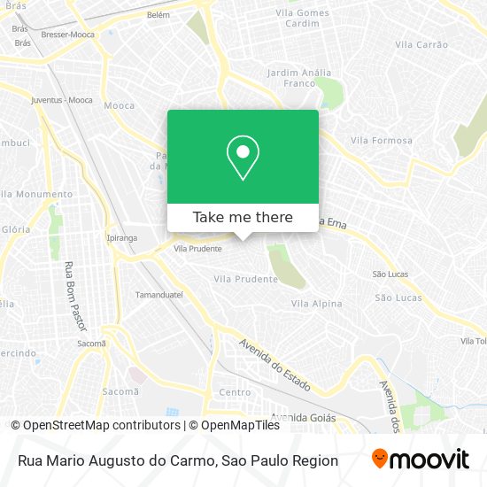 Mapa Rua Mario Augusto do Carmo