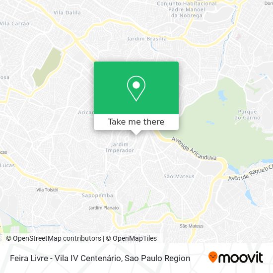 Mapa Feira Livre - Vila IV Centenário