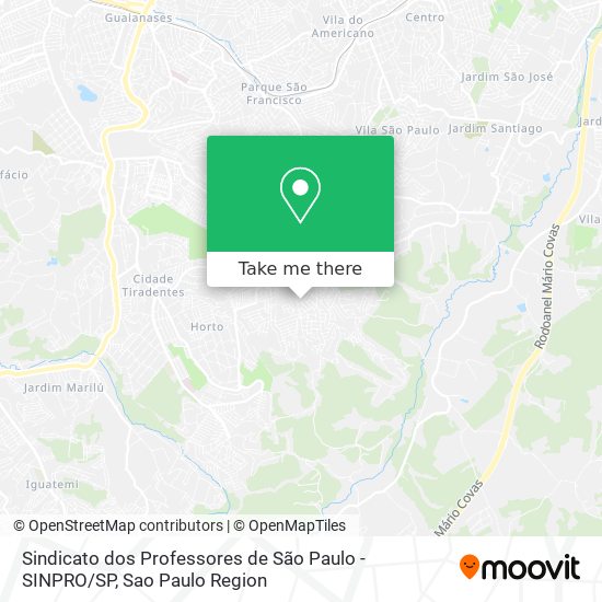 Mapa Sindicato dos Professores de São Paulo - SINPRO / SP