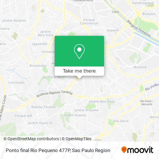 Ponto final Rio Pequeno 477P map