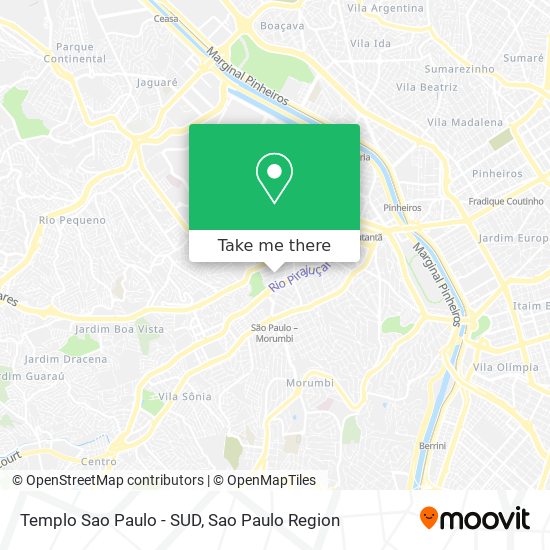 Mapa Templo Sao Paulo - SUD