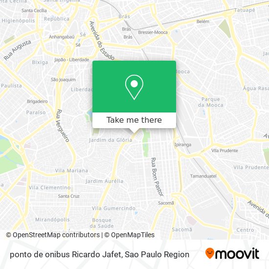 Mapa ponto de onibus Ricardo Jafet