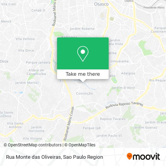 Mapa Rua Monte das Oliveiras