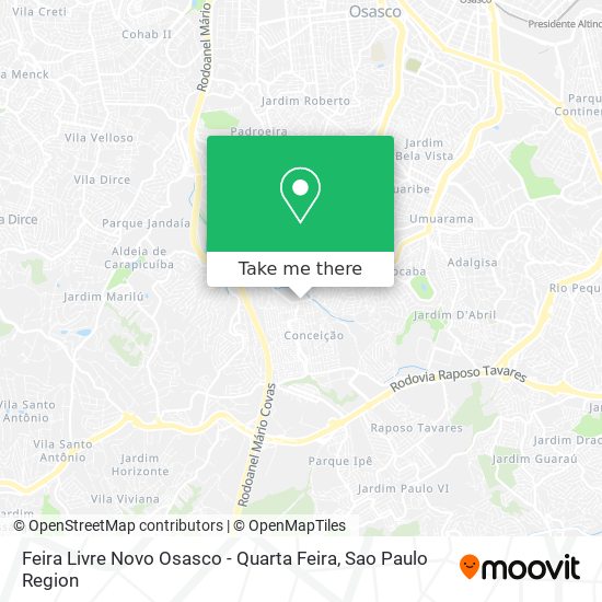 Feira Livre Novo Osasco - Quarta Feira map