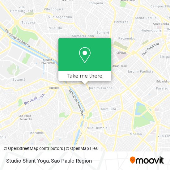 Studio Shant Yoga map