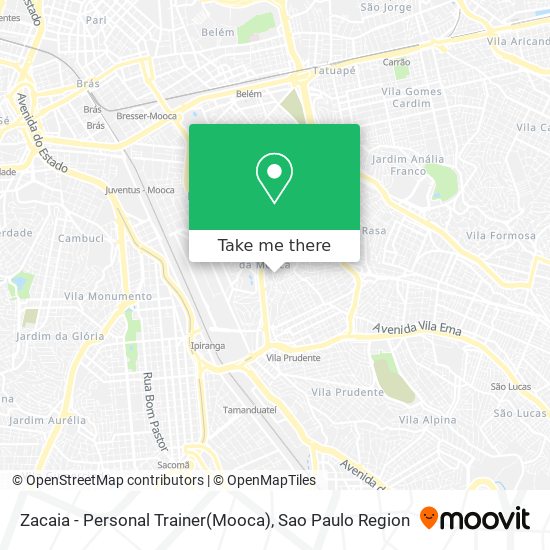 Zacaia - Personal Trainer(Mooca) map