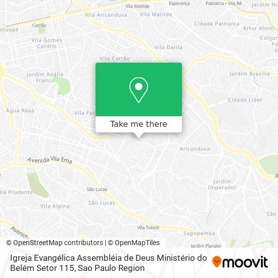 Mapa Igreja Evangélica Assembléia de Deus Ministério do Belém Setor 115