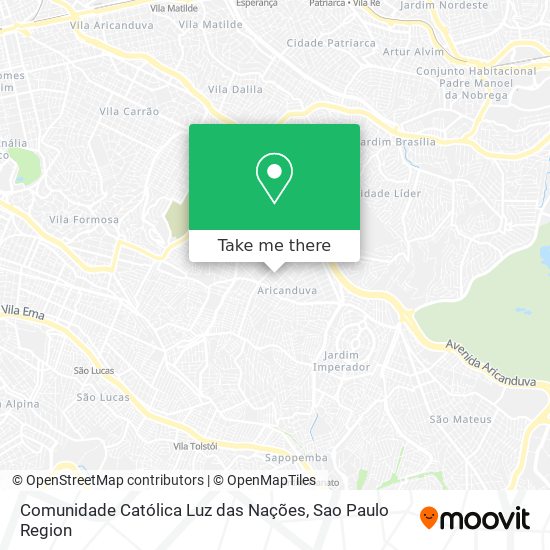 Mapa Comunidade Católica Luz das Nações