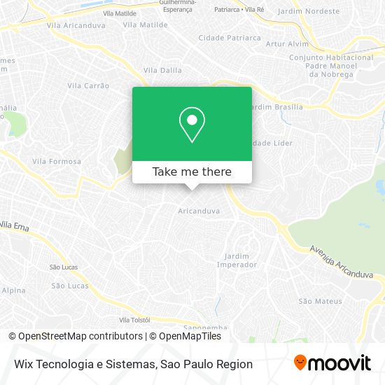 Mapa Wix Tecnologia e Sistemas