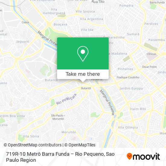 Mapa 719R-10 Metrô Barra Funda – Rio Pequeno