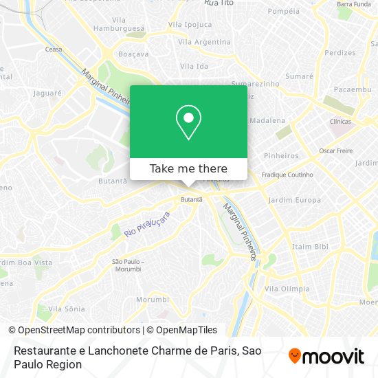 Mapa Restaurante e Lanchonete Charme de Paris