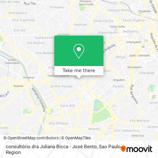 Mapa consultório dra Juliana Bicca - José Bento